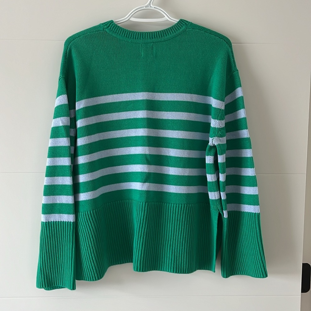 GAP Green and Blue Striped Women's Sweater - Picture 5 of 5